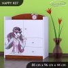 Komoda Happy K07 - monster toralei (Barva bílá)