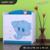 Komoda Happy K07 - modrý slon (Barva bílá)