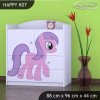 Komoda Happy K07 -  růžový pony (Barva bílá)