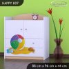 Komoda Happy K07 - slon s balónkem (Barva bílá)