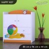 Komoda Happy K07 - slon s balónkem (Barva bílá)