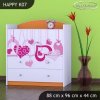 Komoda Happy K07 - padající srdce (Barva bílá)