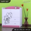 Komoda Happy K07 - šťastný medvídek (Barva bílá)