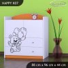 Komoda Happy K07 - šťastný medvídek (Barva bílá)
