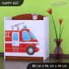 Komoda Happy K07 - hasičské auto (Barva bílá)