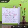 Komoda Happy K07 -zamilovaní králíčci (Barva bílá)