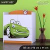 Komoda Happy K07 -  zelené auto (Barva bílá)