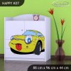 Komoda Happy K07 -  žluté auto (Barva bílá)