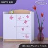 Komoda Happy K08 - víla s motýlkami (Barva bílá)