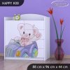Komoda Happy K08 -  medvídek v autě (Barva bílá)