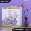 Komoda Happy K08 -  medvídek v autě (Barva bílá)