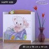 Komoda Happy K08 -  medvídek v autě (Barva bílá)