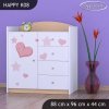 Komoda Happy K08 -  medvídek se srdcem (Barva bílá)