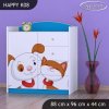 Komoda Happy K08 -  pejsek a kočička (Barva bílá)