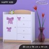 Komoda Happy K08 -  pejsek s mašlí (Barva bílá)