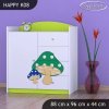 Komoda Happy K08 -  růžový hříbeček (Barva bílá)