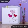 Komoda Happy K08 -  srdíčka (Barva bílá)
