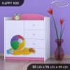 Komoda Happy K08 -  slon s balónkem (Barva bílá)