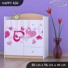 Komoda Happy K08 -  padající srdce (Barva bílá)