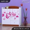 Komoda Happy K08 -  padající srdce (Barva bílá)