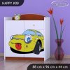 Komoda Happy K08 - žluté auto (Barva bílá)