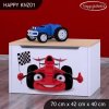 Box na hračky Happy KNZ01 - auto s vlajkou (Barva bílá)