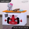 Box na hračky Happy KNZ01 - auto s vlajkou (Barva bílá)
