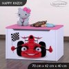 Box na hračky Happy KNZ01 - auto s vlajkou (Barva bílá)
