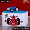 Box na hračky Happy KNZ01 - auto s vlajkou (Barva bílá)