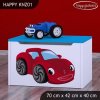 Box na hračky Happy KNZ01 - pohádkové auto (Barva bílá)