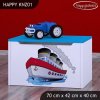 Box na hračky Happy KNZ01 - velká loď (Barva bílá)
