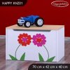Box na hračky Happy KNZ01 - dva květy (Barva bílá)