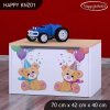 Box na hračky Happy KNZ01 - medvídci s balónky (Barva bílá)