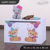 Box na hračky Happy KNZ01 - medvídci s balónky (Barva bílá)