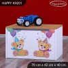 Box na hračky Happy KNZ01 - medvídci s balónky (Barva bílá)
