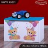 Box na hračky Happy KNZ01 - medvídci s balónky (Barva bílá)