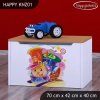 Box na hračky Happy KNZ01 - hrající lokomotiva (Barva bílá)