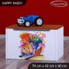 Box na hračky Happy KNZ01 - hrající lokomotiva (Barva bílá)