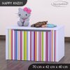 Box na hračky Happy KNZ01 - barevné pásky (Barva bílá)