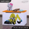 Box na hračky Happy KNZ01 - bagr (Barva bílá)
