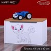 Box na hračky Happy KNZ01 - bílá kočička (Barva bílá)