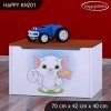 Box na hračky Happy KNZ01 - kočička s květinou (Barva bílá)