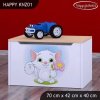 Box na hračky Happy KNZ01 - kočička s květinou (Barva bílá)