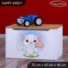Box na hračky Happy KNZ01 - kočička s květinou (Barva bílá)