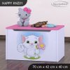 Box na hračky Happy KNZ01 - kočička s květinou (Barva bílá)