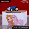 Box na hračky Happy KNZ01 - princezna a jednorožec (Barva bílá)