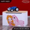Box na hračky Happy KNZ01 - princezna a jednorožec (Barva bílá)