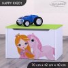 Box na hračky Happy KNZ01 - princezna a jednorožec (Barva bílá)