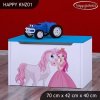 Box na hračky Happy KNZ01 - princezna s koníkem (Barva bílá)