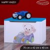 Box na hračky Happy KNZ01 - medvídek v autě (Barva bílá)